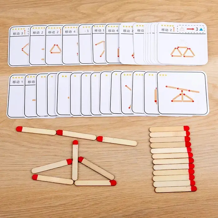 Montessori Matches Puzzles Jeu Jouets en Bois pour Enfants, Bricolage, Maths, Géométrie, Jeu de Soci