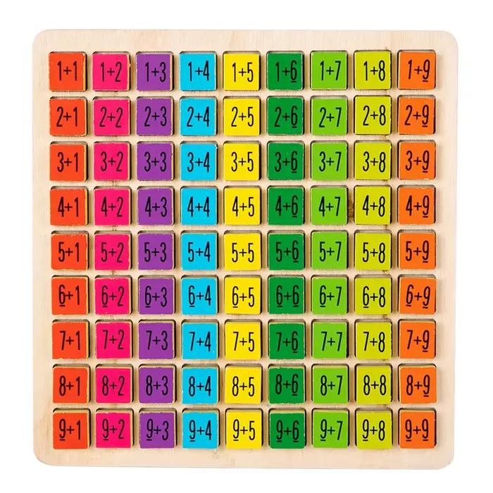 Jeu de société de Table de Multiplication en bois, jeu d'addition numérique, avec Cubes numérotés co
