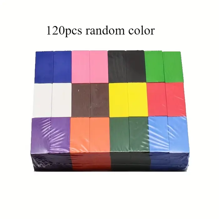 Jeu de dominos 120 pièces - Blocs de construction et d'empilage multicolores, jeu de société, jeu de