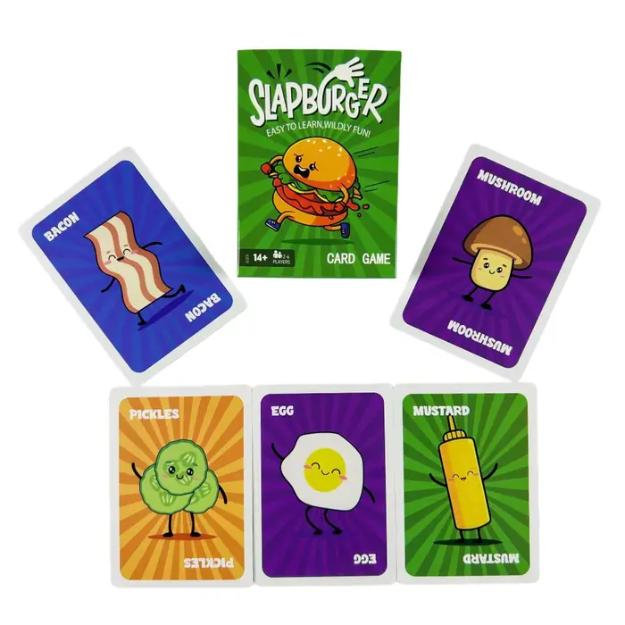 Jeu de cartes Slapburger, jeux amusants pour toute la famille pour les soirées jeux, jeux de cartes 