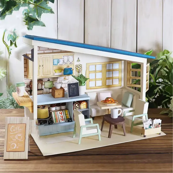 Maison de course l'inventaire pour enfants, kit de meubles, café, modèle en papier, maisons à beurre