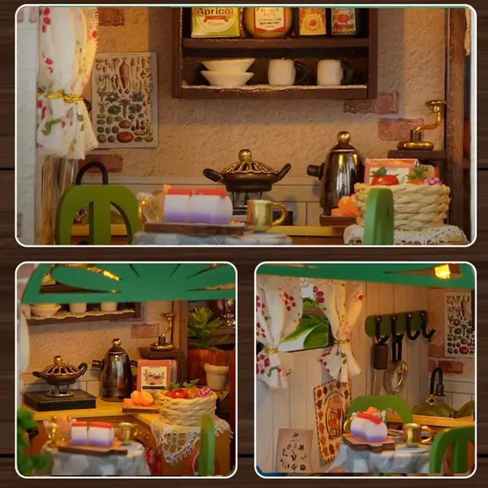 Bricolage maison de poupée en bois conte de fées forêt chalet Miniature avec Kit de meubles