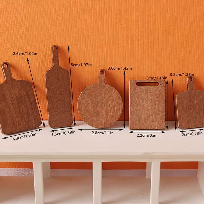 Planche à découper Miniature pour maison de poupée 1:12, 5 pièces, modèle de meubles de cuisine, acc