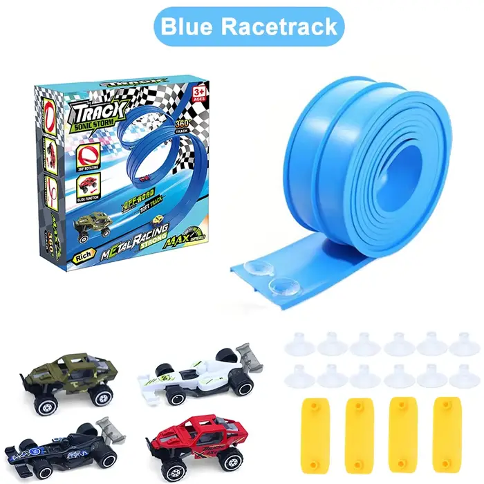 4.5M piste de course Flexible jouet bricolage Double piste voiture de course piste 4 résistant aux c