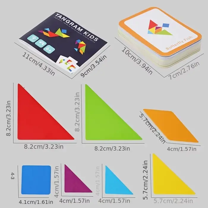 Planche de Puzzle Tangram en bois, jouets éducatifs pour enfants, jeux de Puzzle 3D de forme géométrique