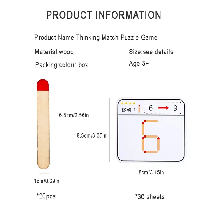 Puzzle de Match de réflexion créatif pour enfants