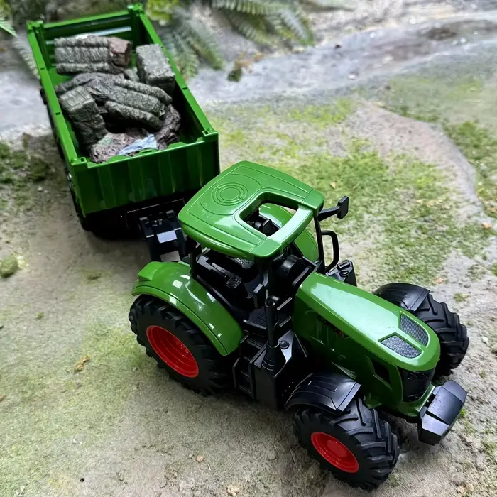 Tracteur agricole HRZPACT grand modèle 16,5 pouces remorque pour enfants et adultes occasions spéciales Noël Halloween cadeau anniversaire jouets éducatifs agriculteurs en herbe