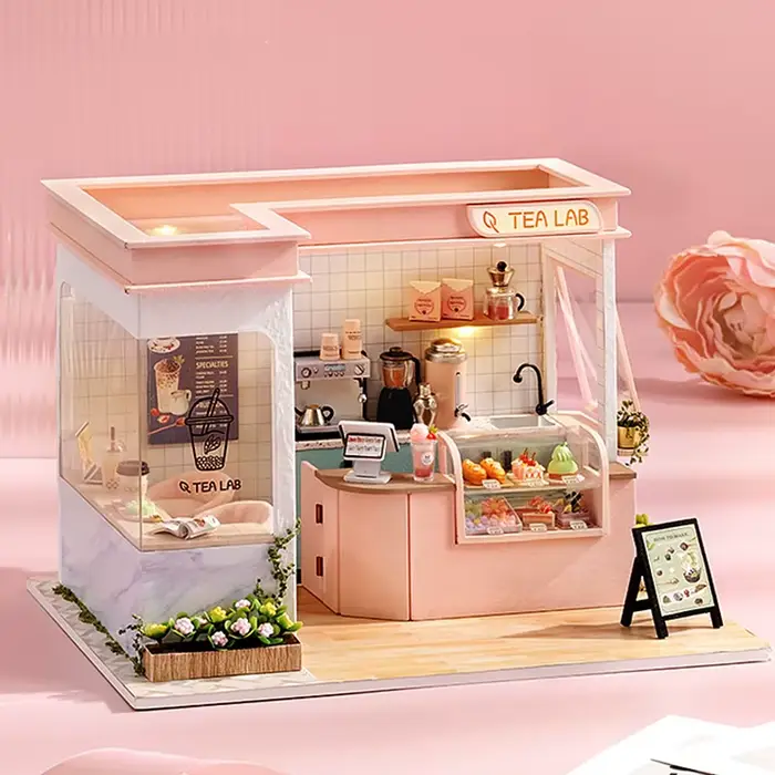 Maison de poupée Miniature en bois, Puzzle 3D fait à la main, Kits de construction, petite maison av