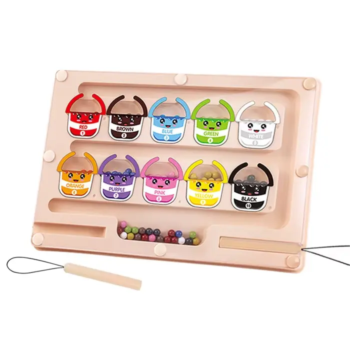 Jouet labyrinthe magnétique à perles numériques magnétiques pour la pratique du puzzle pour enfants,