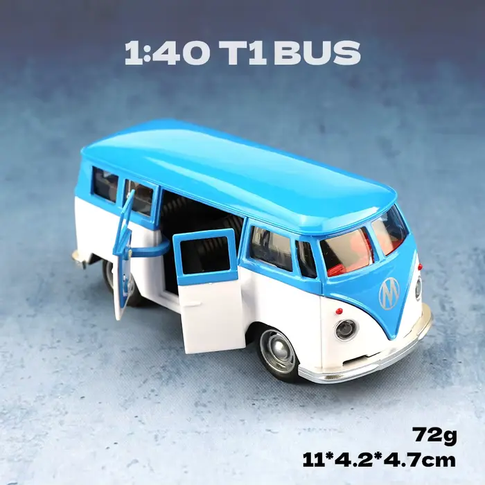 (En sachet) Réplique de bus rétro à l'échelle 1/36, voiture miniature en métal, jouet pour garçon, o