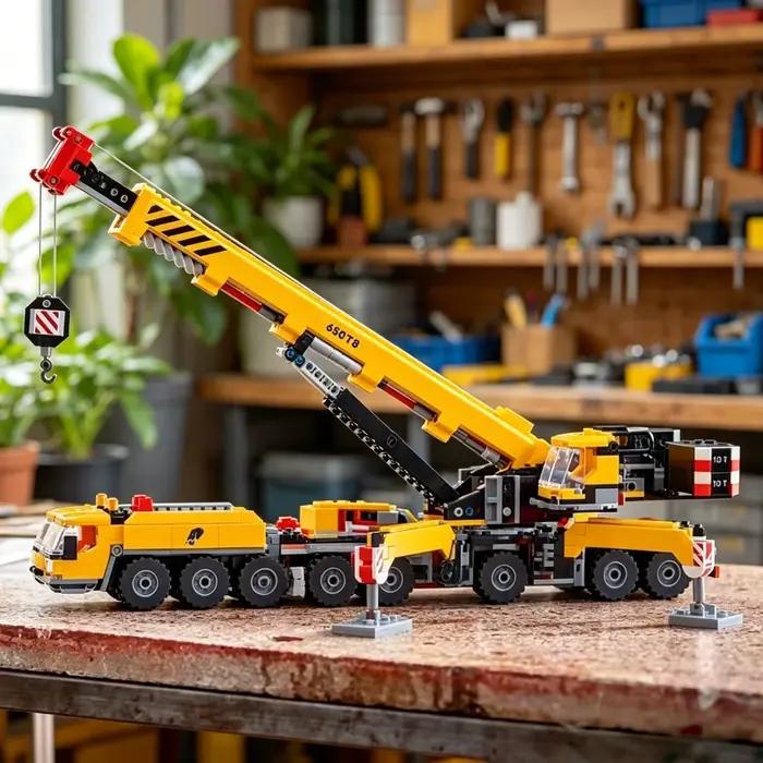 Ensemble compatible de blocs de construction de la série City : Grue mobile jaune