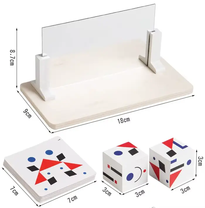 Jouet Puzzle miroir Montessori pour enfants, jouets éducatifs précoces en bois, pensée logique, entr