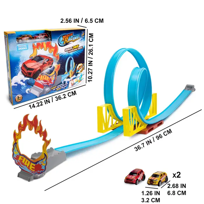 Jouet de piste de course de cascade pour enfants, modèle de voiture, Kits de rails assemblés à monte