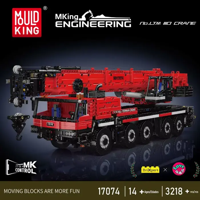 Mould King 17073 17074 voiture technique jouet télécommande LTM 1110 grue bloc de construction assemblage camion brique enfants cadeau de noël