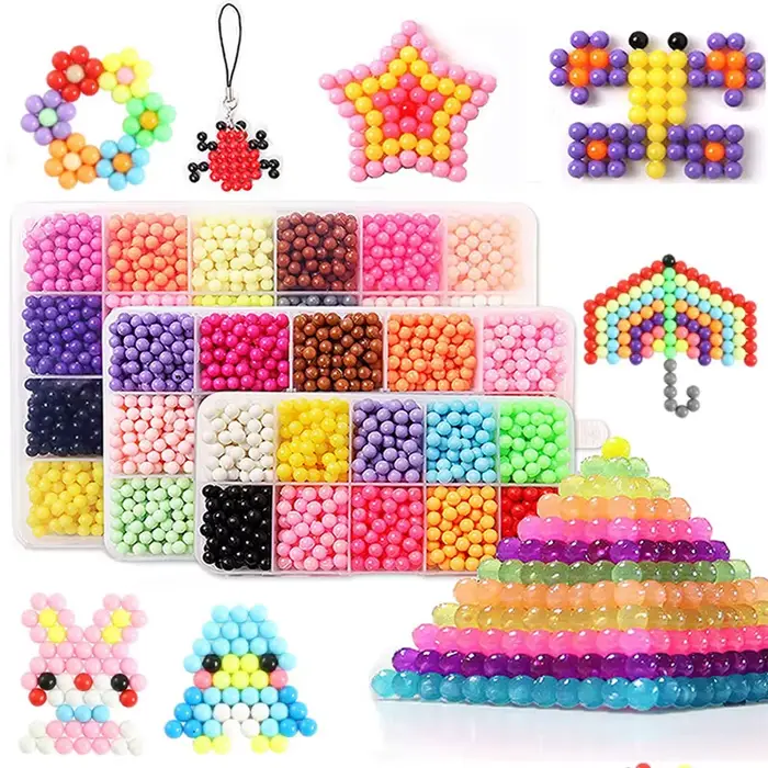 Perles de fusible d'eau magiques faites à la main, perles créatives, jouets artisanaux d'art, perles