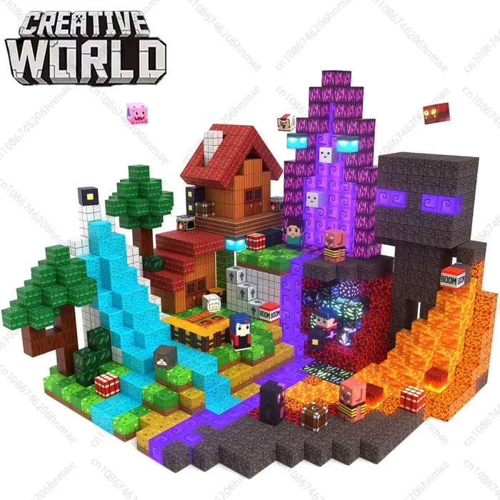 Blocs de Construction Magnétiques Mine World Jouets Sensoriels Educatifs STEM Cadeau Enfant Occasions Spéciales