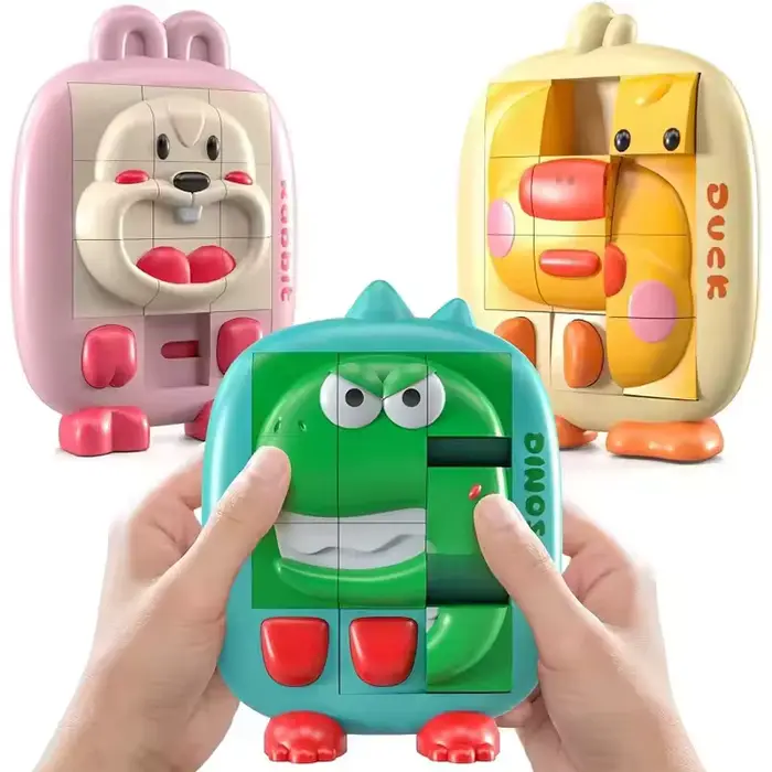 Jeu de puzzle 3D Huarong Road avec animaux de dessin animé