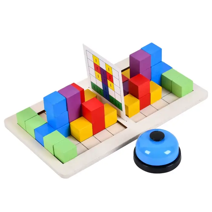 Ensemble de blocs de construction éducatifs en bois pour enfants