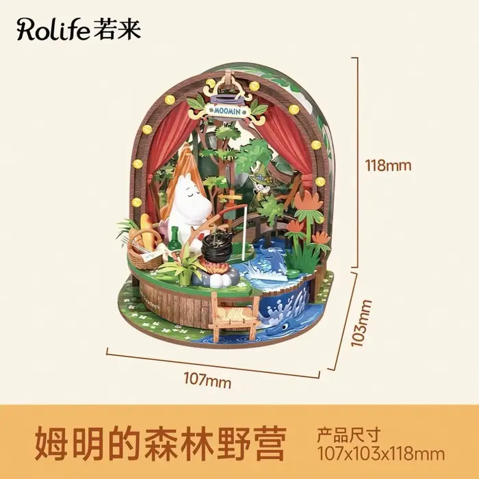 Nouveau produit officiel Rolife : Série Moomin Cabin, modèle miniature à assembler soi-même, décorat