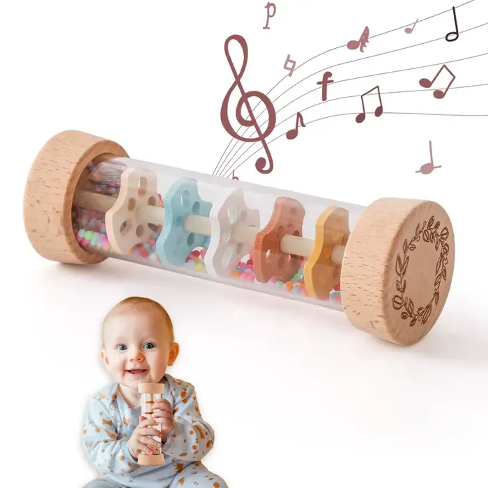 Bâton de pluie Montessori pour bébé, sablier arc-en-ciel, hochet musical, jouet éducatif pour bébé, 