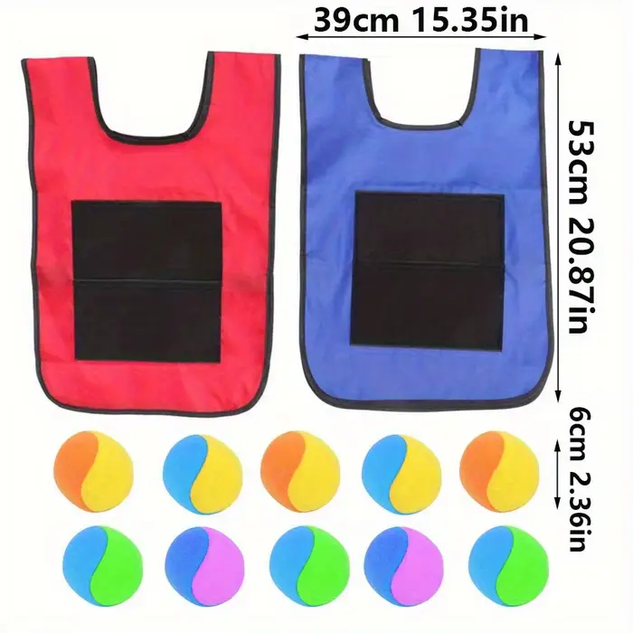 2 gilets 10 balles, accessoire de jeu de lancer pour la construction d'équipe