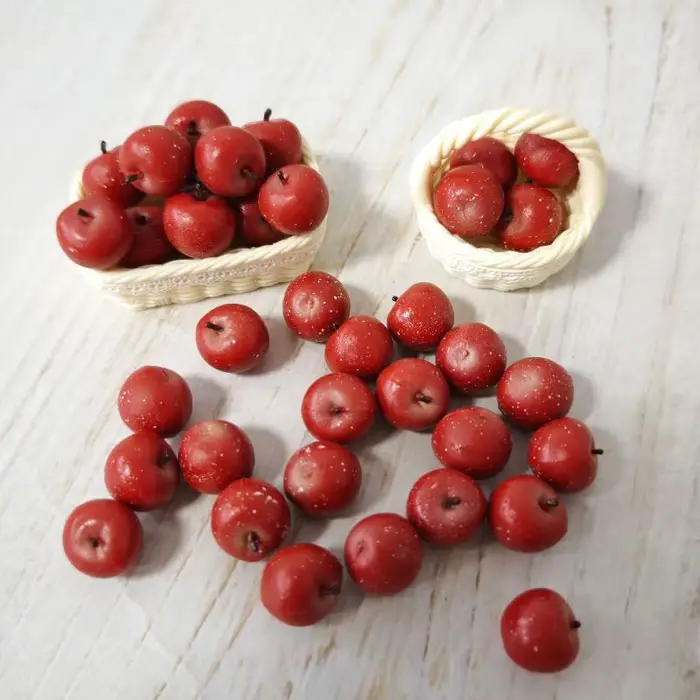 5/10 Pièces Mini Accessoires de Poupée en Forme de Petite Pomme Jouets Miniatures pour Maison