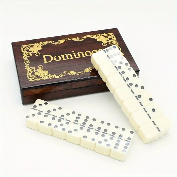 Ensemble de dominos classique en bois de qualité supérieure à six points pour le plaisir en famille