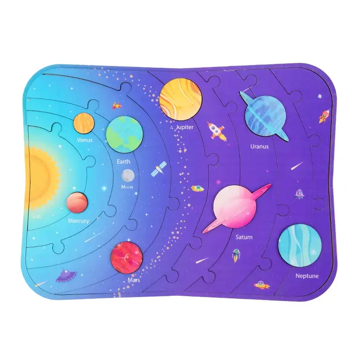Puzzle de huit planètes Montessori, jouets en bois, terre, soleil, système solaire, planètes, Cognit