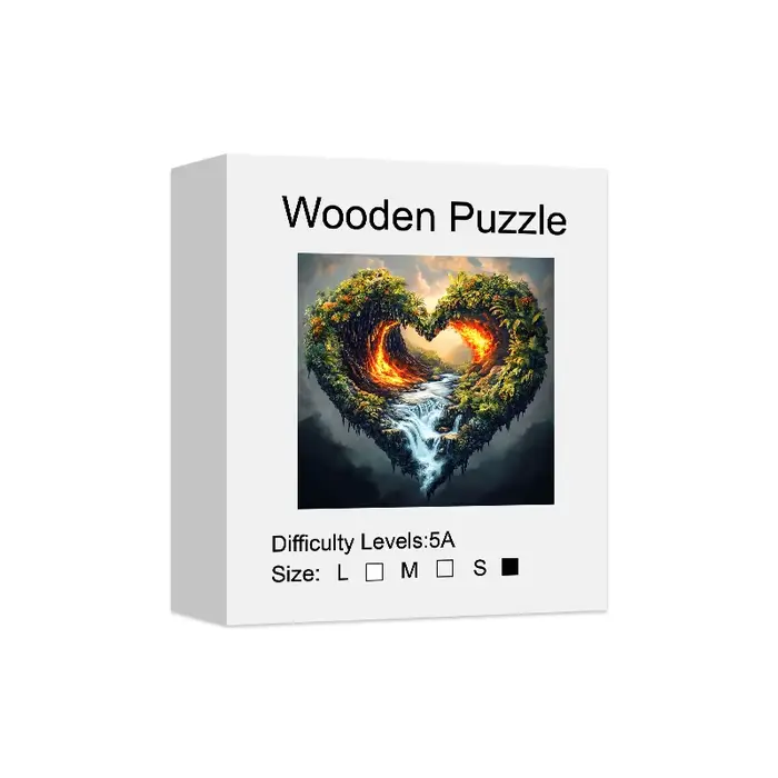 Puzzle en bois pour adultes-puzzle en forme de cœur, puzzle en bois de forme unique, décoration de m