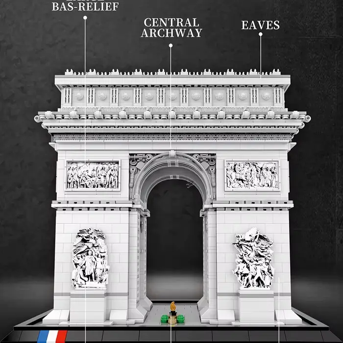 Reobrix 66024 Arc de Triomphe français Street View blocs de construction modèle d'assemblage jouet éducatif