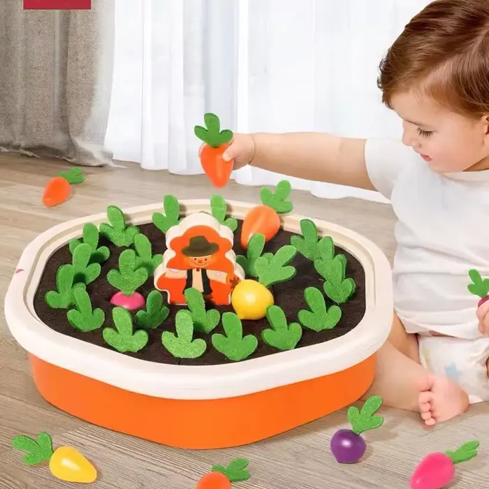Jouets Montessori pour bébés, jouets éducatifs de forme colorée, ensemble de traction de carottes, j