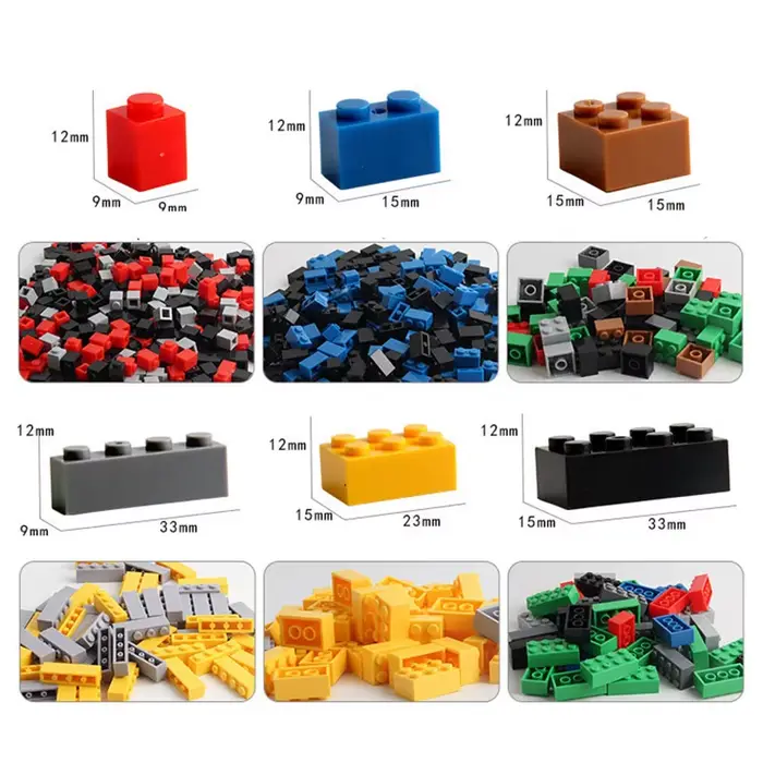 Blocs de construction créatifs en vrac pour enfants, 1000 pièces, briques classiques de ville à asse