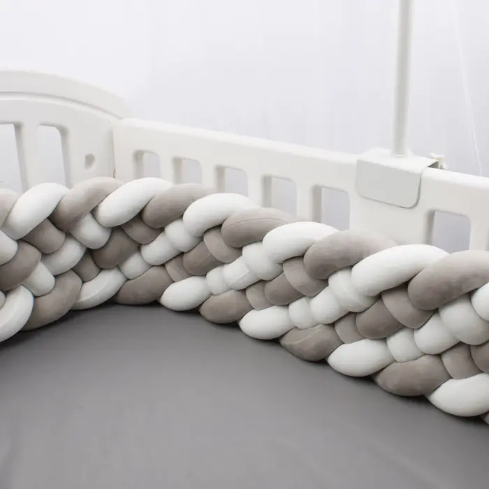 Pare-chocs de lit de bébé de 200cm, oreiller de noeud de tresse, coussin pour la protection de Cpull