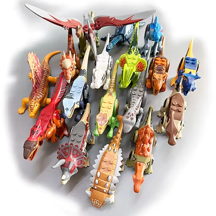 Ensemble de blocs de construction dinosaures jurassiques, mini figurines de dinosaures, briques de modèles du monde, jouets pour garçons et filles, cadeaux d'anniversaire éducatifs pour enfants