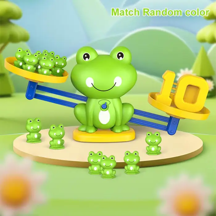 Jouets éducatifs Balance Grenouille en plastique rose ou vert pour apprentissage des mathématiques chez les enfants occasions spéciales jeux de développement intellectuel pour garçons et filles