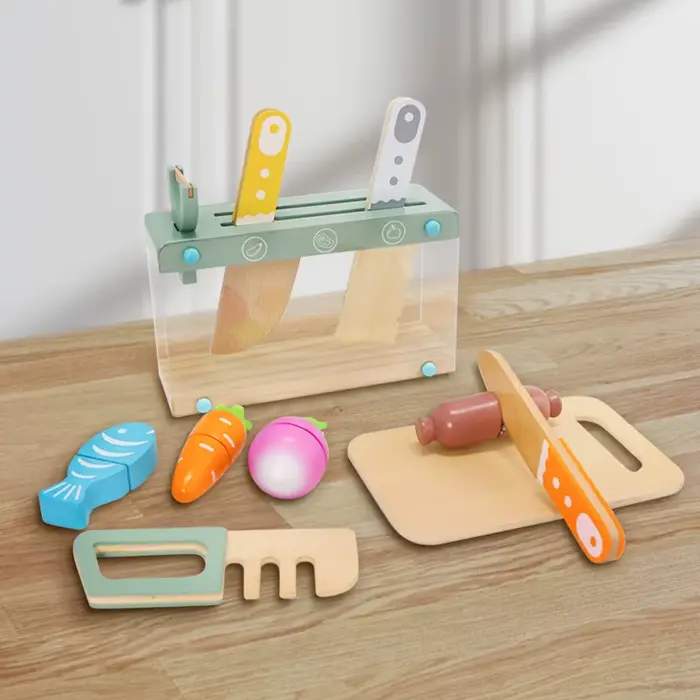Jouet de cuisine en bois, vaisselle en bois, ensembles alimentaires, jeu de rôle, Cosplay éducatif, 