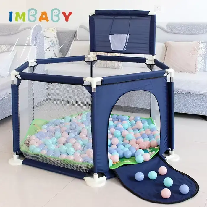 Parc hexagonal pour bébé avec panier de basket aire de jeux pour bébé activités de sécurité clôture parcs pour enfants occasions spéciales jouets sécurisés pour enfant