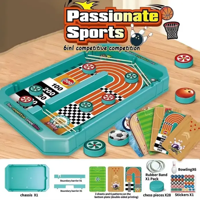 Ensemble de jeu de société en bois 6 en 1, jouets éducatifs amusants pour la famille pour enfants, j