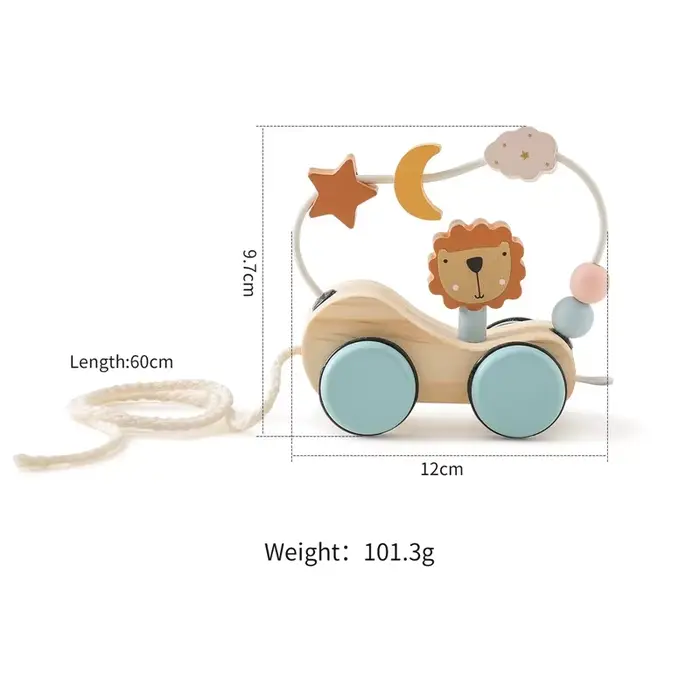 Train en bois jouet d'anniversaire jouets Montessori jouets éducatifs pour bébé chariot en bois joue