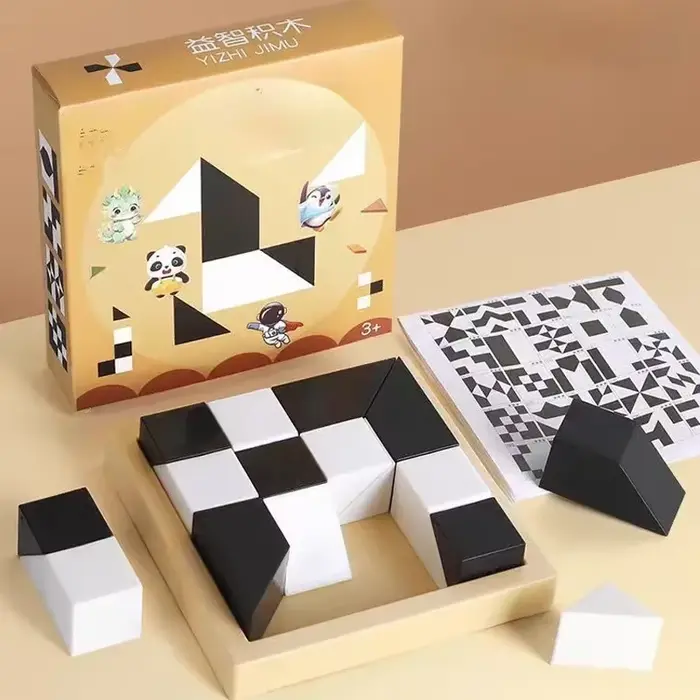 Jeu de puzzle interactif de table intelligent en blocs de construction cachés noir et blanc 120/370 niveaux