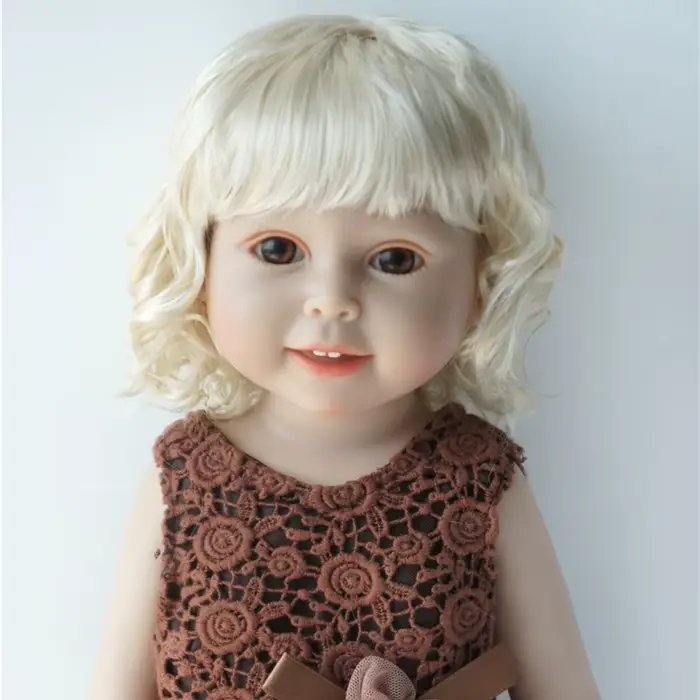 11-12 pouces 28-30CM légèrement dame boucles synthétique mohair BJD perruques bambin poupées Reborn poupée résine