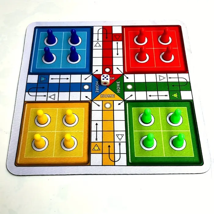 Jeu de Ludo classique, jeu de société interactif multijoueur avec tapis de souris, idéal pour les fê