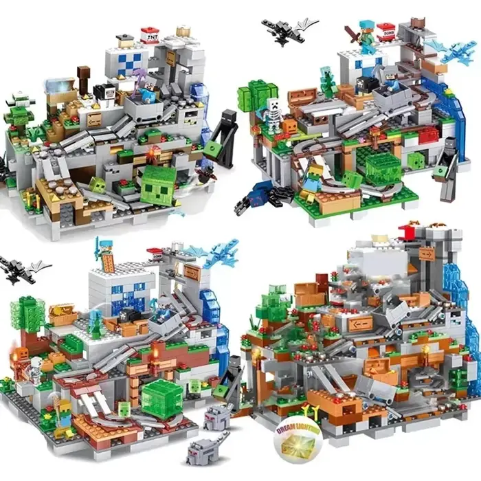 La grotte Village Mine ferme maison dans les arbres bataille profonde et sombre constructions bloc de construction modèle jouets bricolage pour enfants cadeau de noël