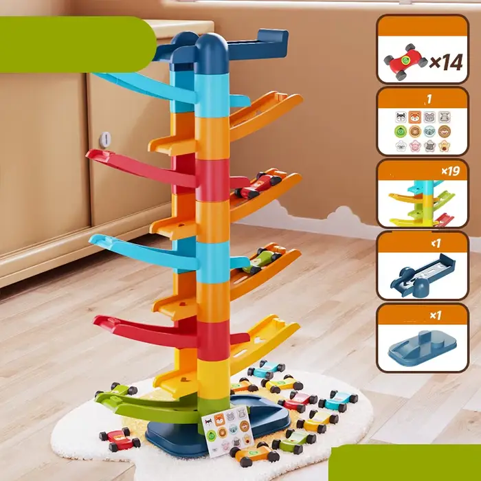 Jeux pour enfants piste coulissante voiture dessin animé puzzle toboggan montagnes russes jouets de course occasionnel éducatif multicolore