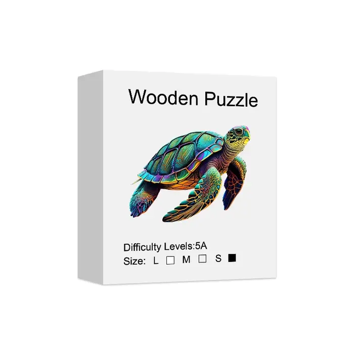 Puzzle en bois de tortue de mer, pièces de forme uniques, puzzle en bois pour adultes, cadeau de noë