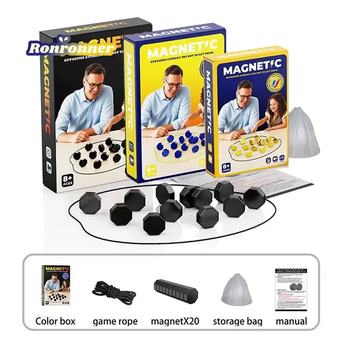 Jeu de société magnétique en pierres interactives pour familles, enfants et adultes, avec des structures tactiques et des couleurs vibrantes pour occasions spéciales