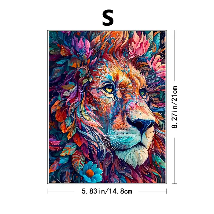Puzzles en bois uniques - Lion, puzzle en bois luxueux en forme d'animal, beau paquet, meilleur cade