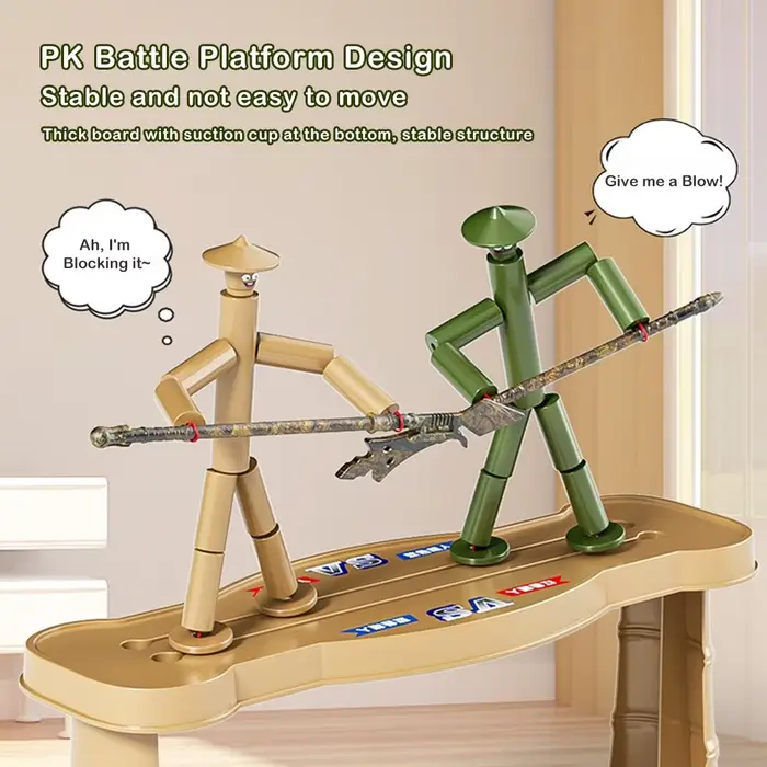 Jouet de combat en bambou pour homme à deux joueurs, jeux parents-unisexes, jeu de société de combat Anti-stress, sac de matériaux faits à la main, jouet de bricolage
