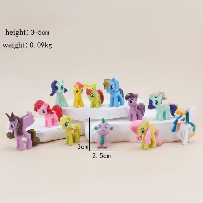 Figurines My Little Pony, 12 pièces, jouets de décoration de gâteau, décoration de Table, figurines 
