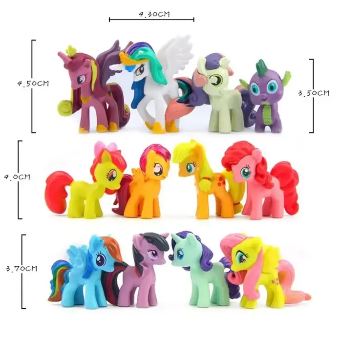 12 figurines My Little Pony, jouets en PVC, cadeaux, modèles de poneys, figurines d'anime à collecti